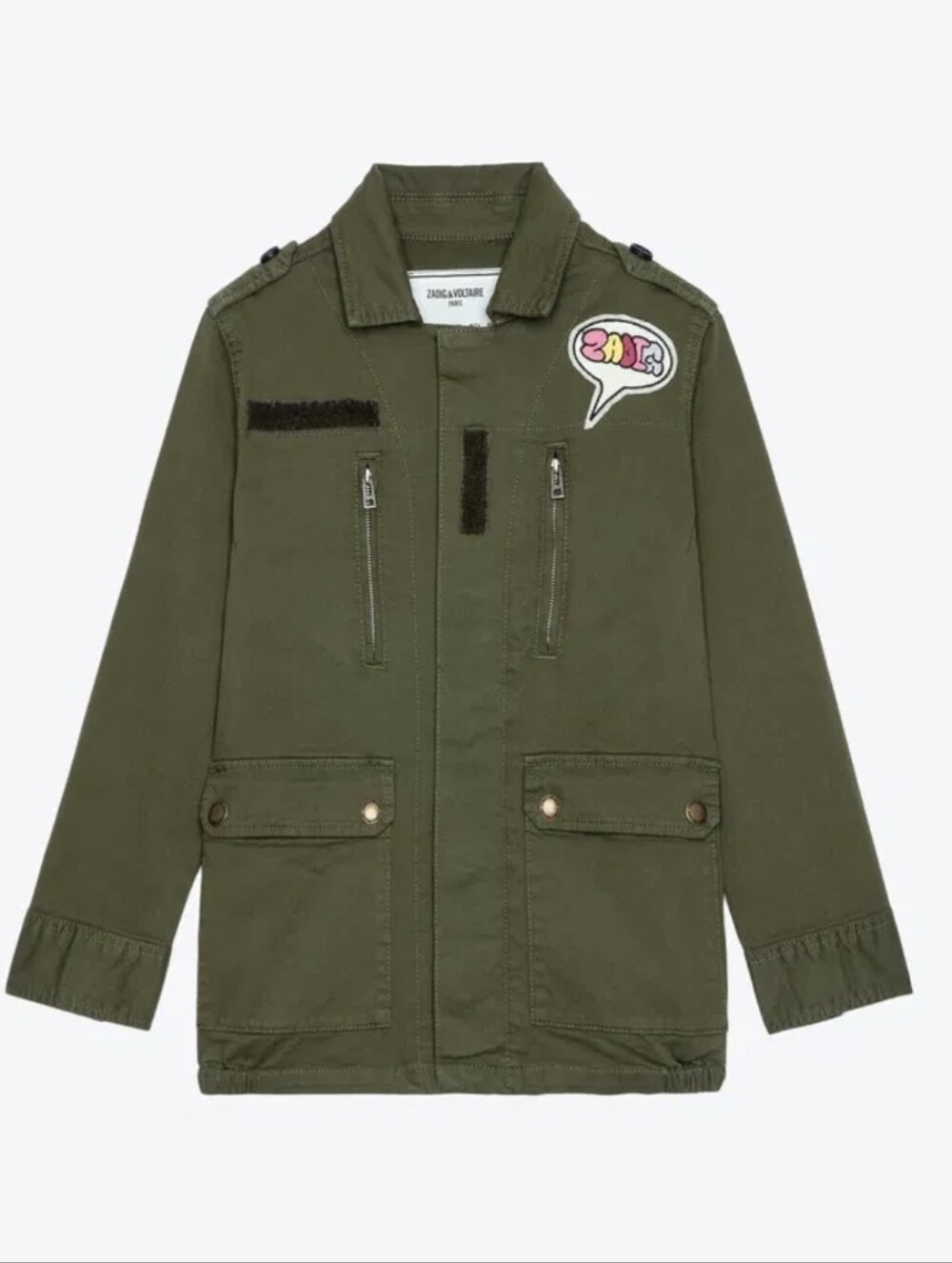 Zadig & Voltaire Olive Green Military-Style Kids Jacket Size 14